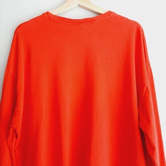 PUMA Pink Relaxed Fit Crewneck Top Large Font Logo Decal Sz M - Picture 8 of 10